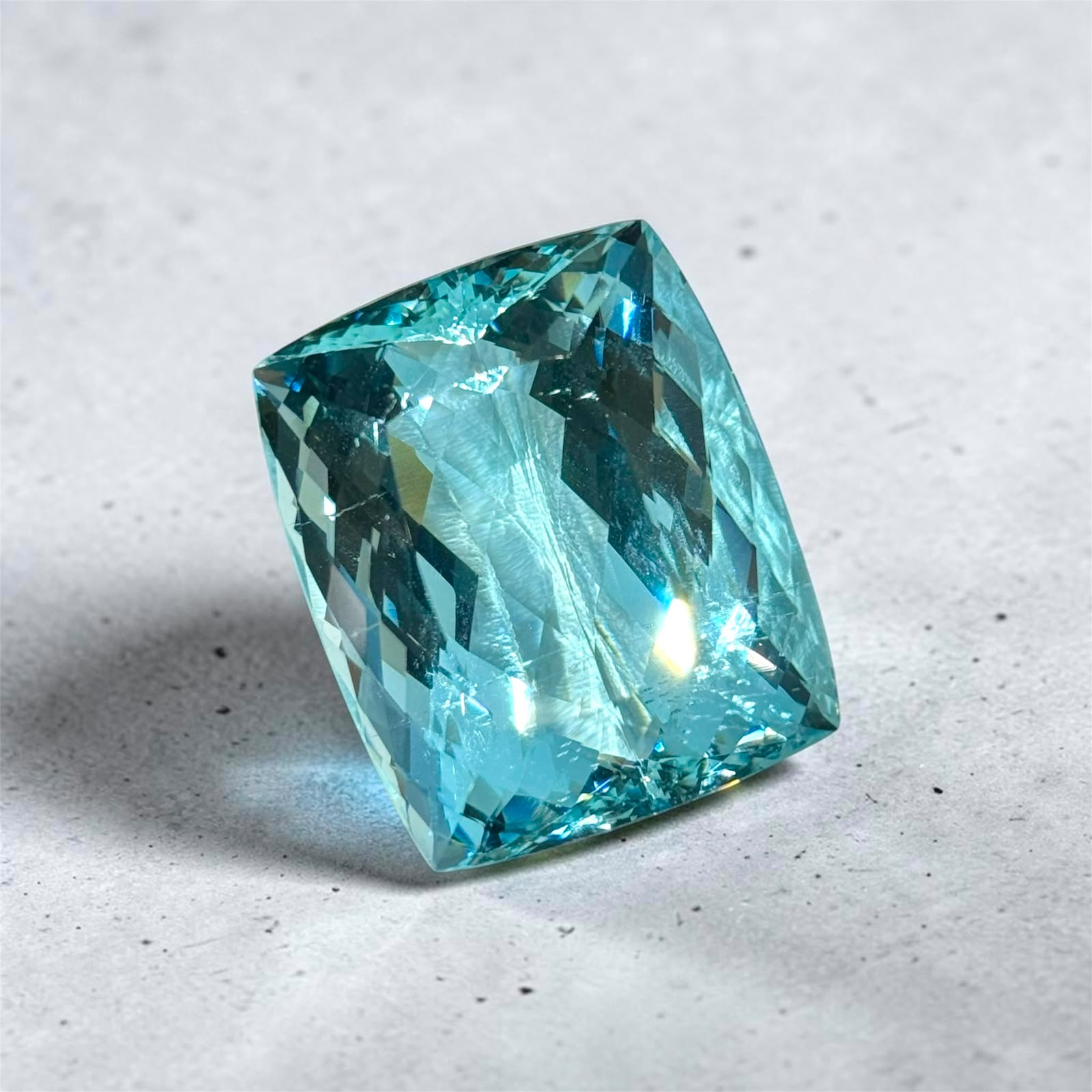 Antique cushion-cut aquamarine